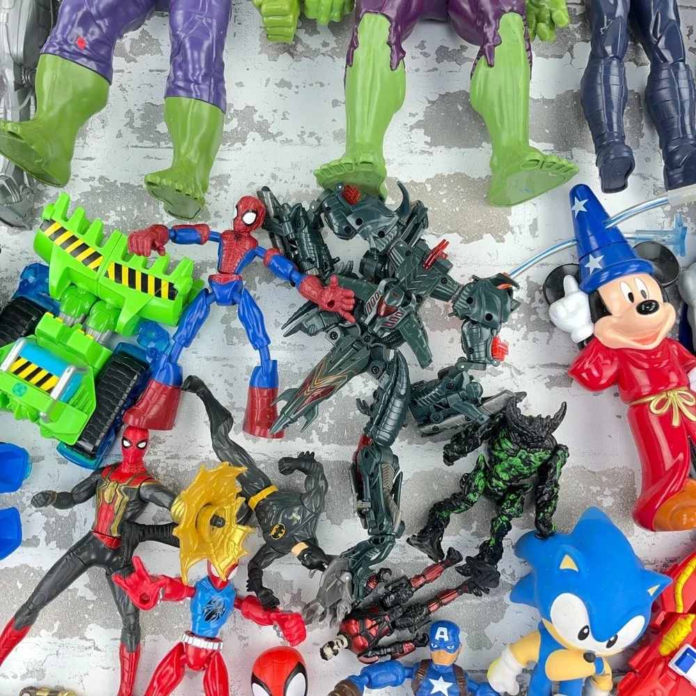 Super Hero Action Figure Lot Bundle Transformers Batman Hulk Marvel Reseller